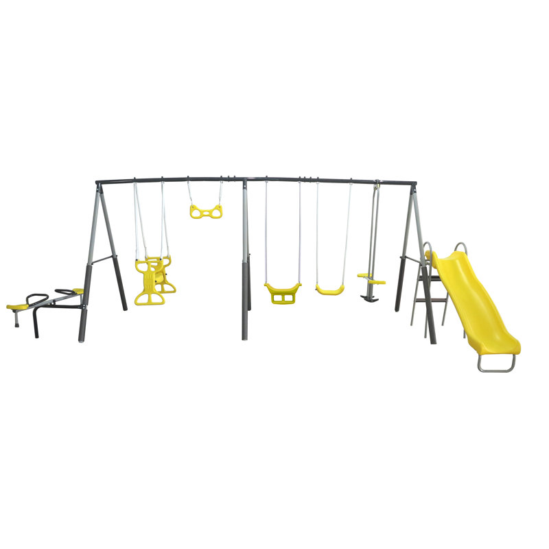 XDP Recreation Rising Sun Playground Outdoor Swing Set, Glider, SeeSaw